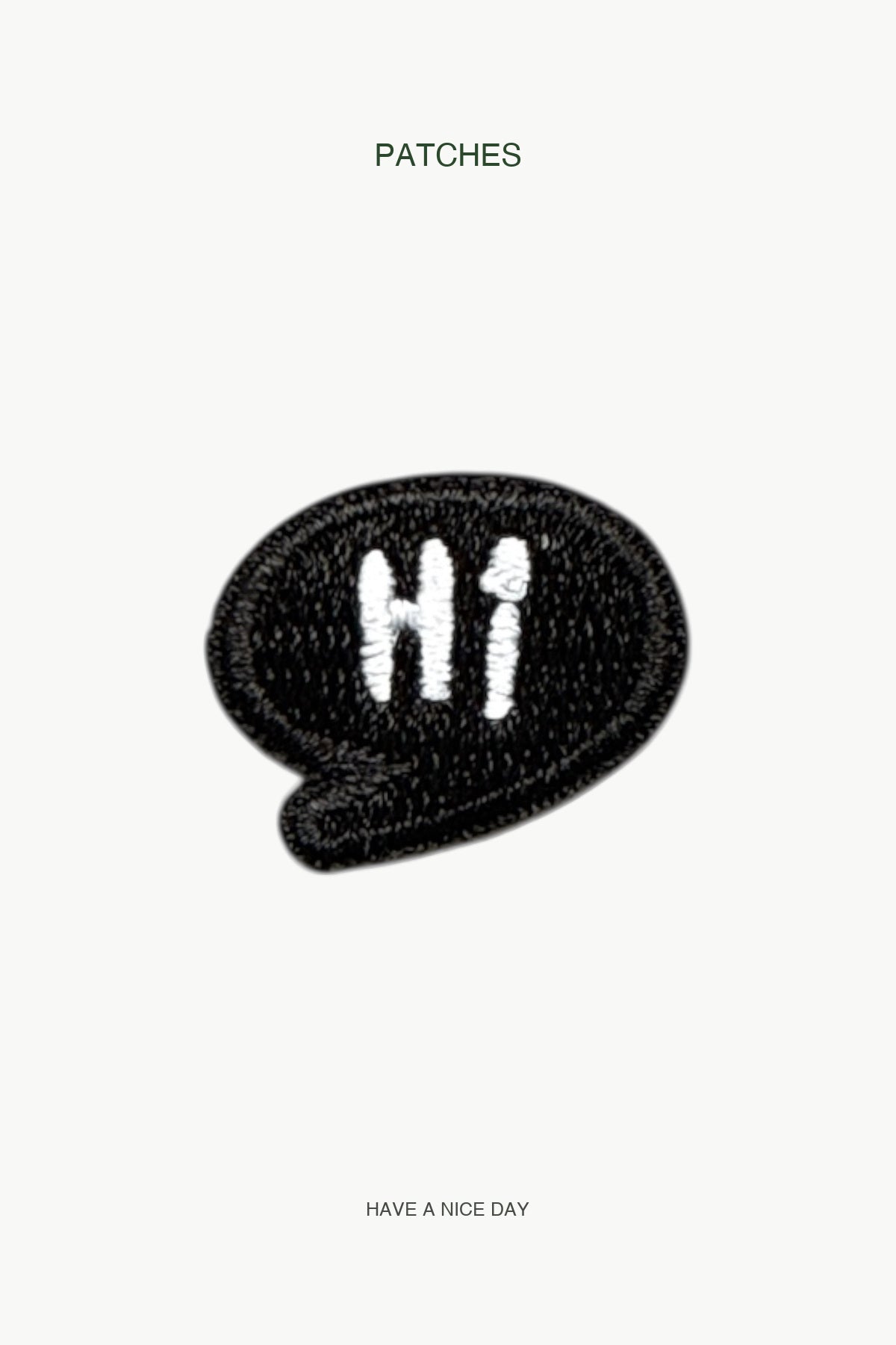 Hi~ Patch — branded PATCHES display card