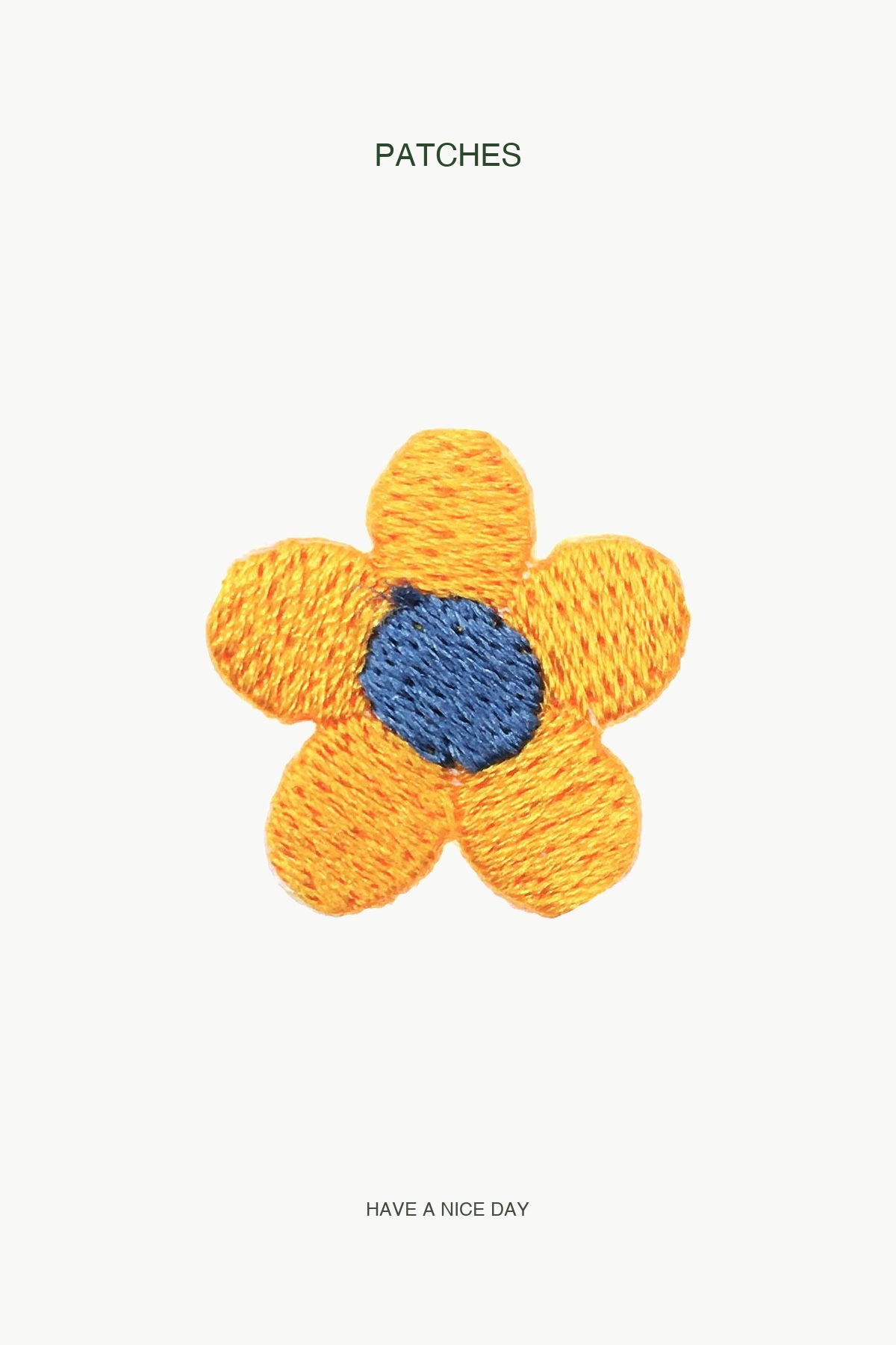 Yellow Flower Patch — branded PATCHES display card