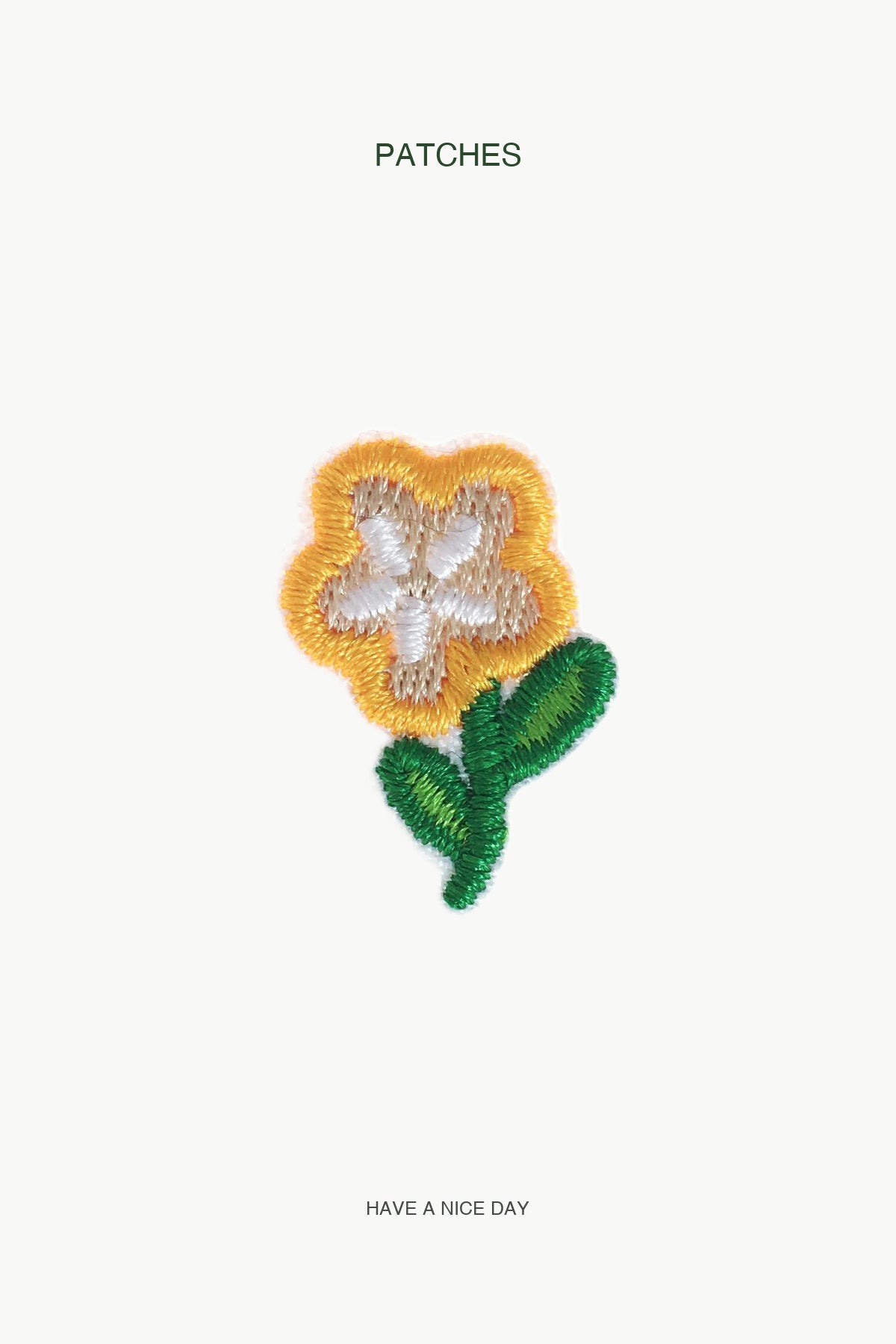 Yellow Flower Patch — branded PATCHES display card