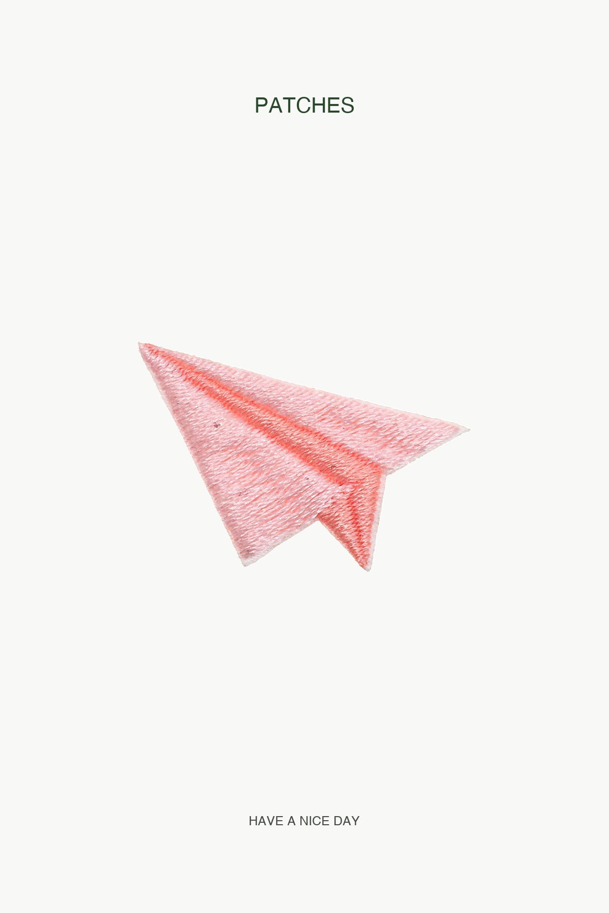 Pink Paperplane Patch — branded PATCHES display card