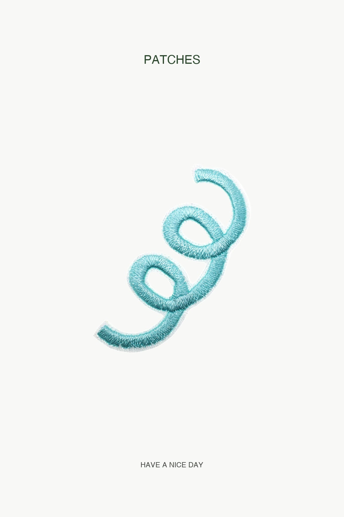 Curly Blue Patch — branded PATCHES display card