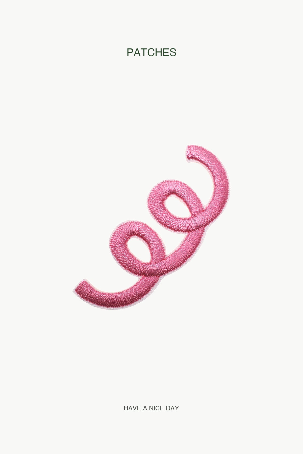 Curly Pink Patch — branded PATCHES display card