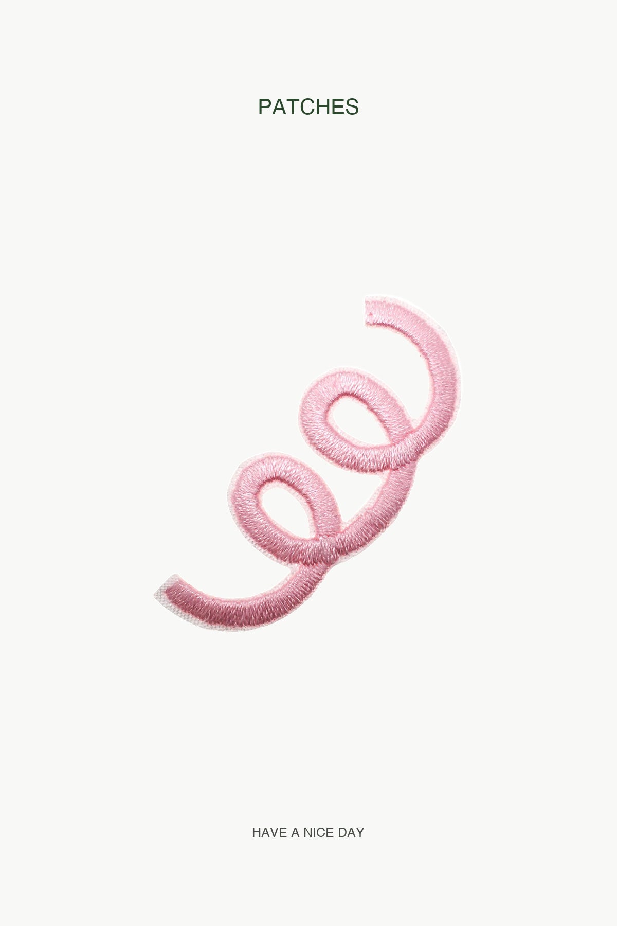 Curly Light Pink Patch — branded PATCHES display card