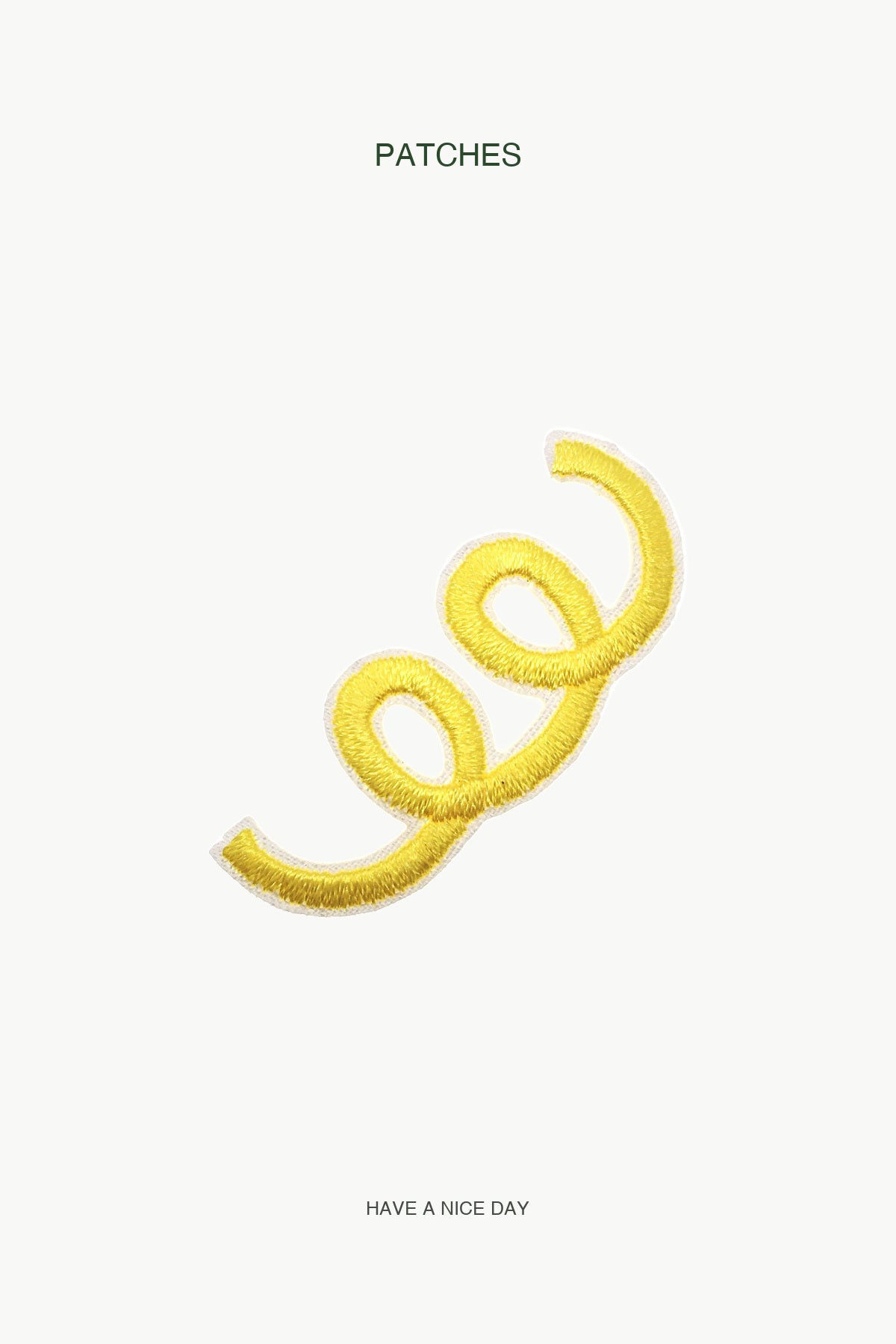 Curly Yellow Patch — branded PATCHES display card