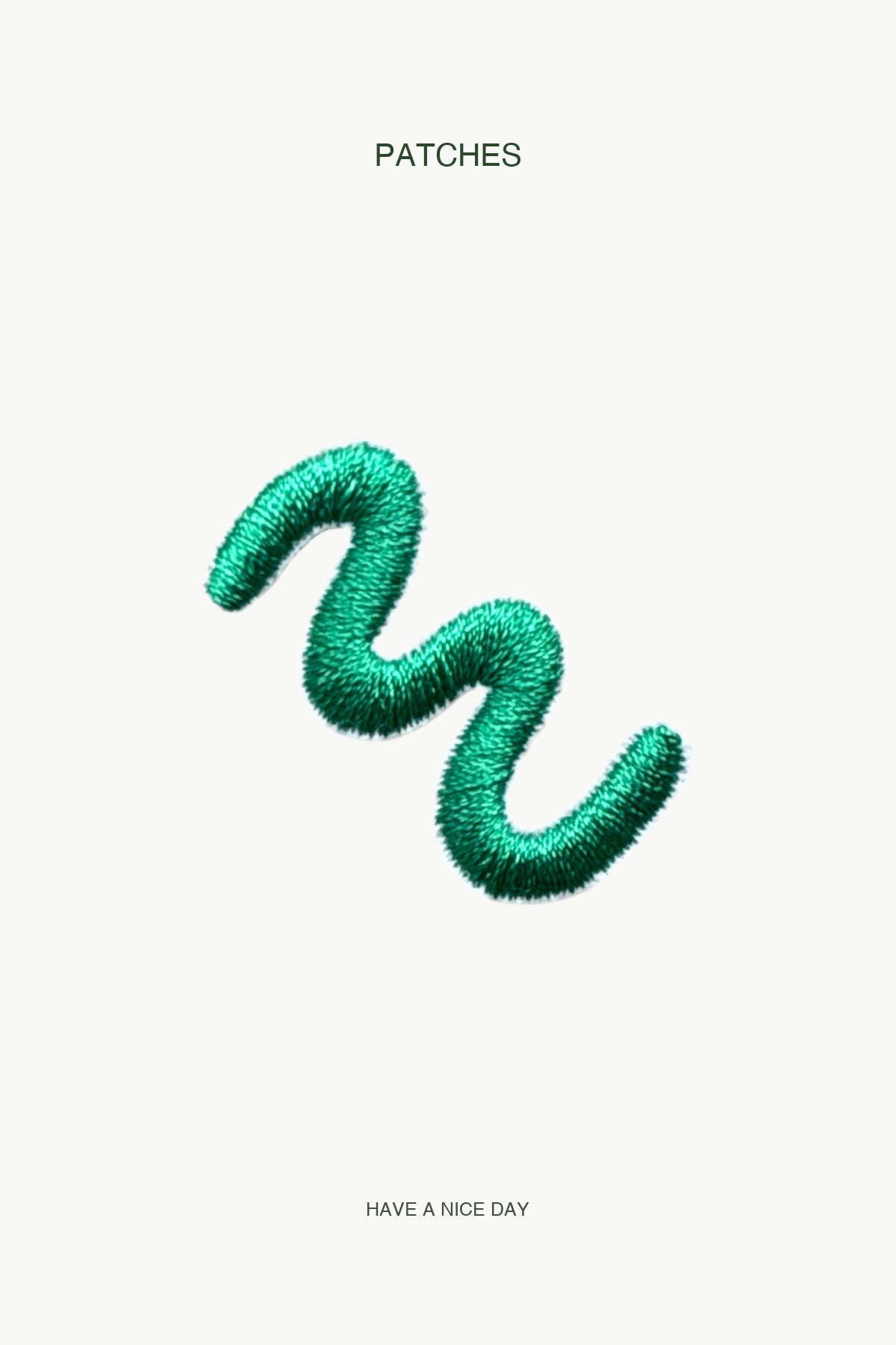 Green Wavy Line Patch — branded PATCHES display card
