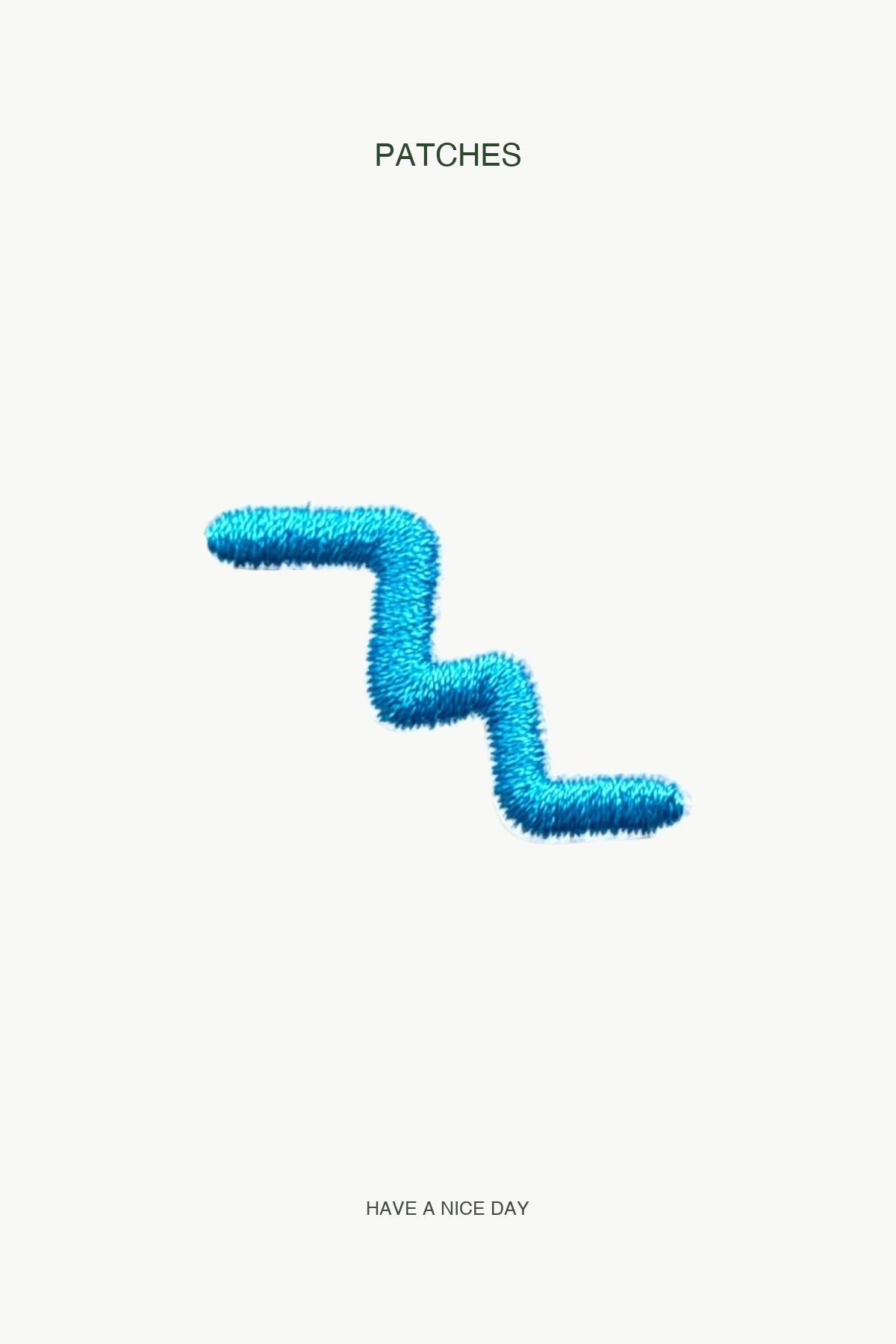 Blue Zig-Zag Line Patch — branded PATCHES display card