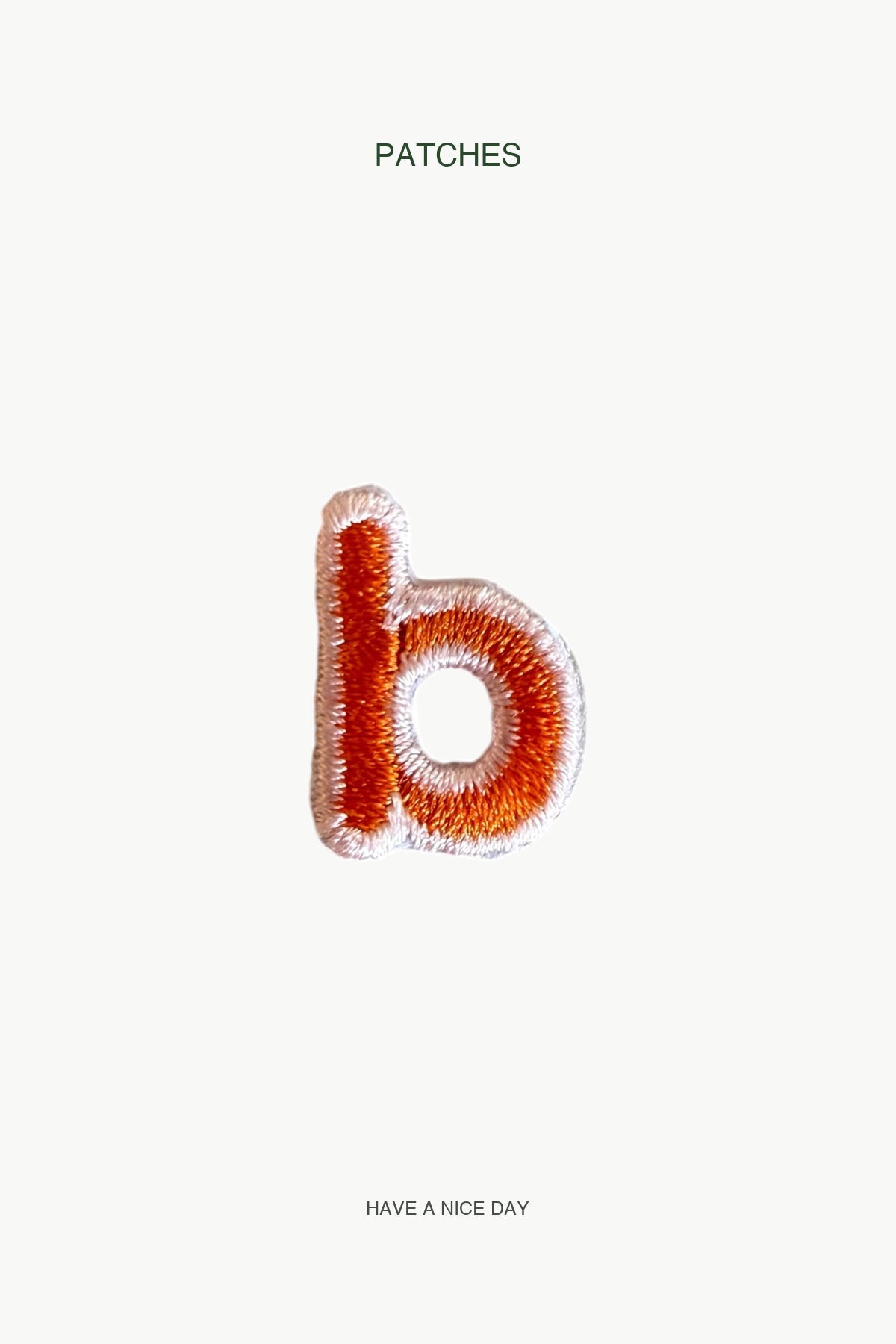 Lowercase b Alphabet Patch — branded PATCHES display card