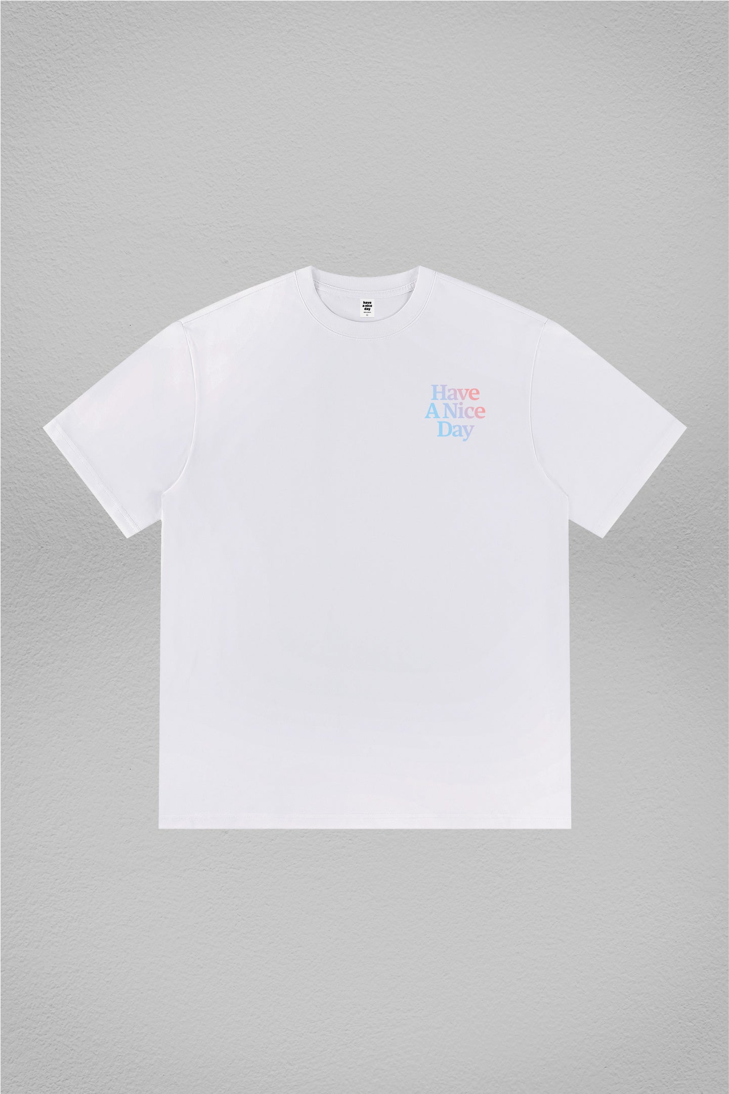 Blue Gradient Classic Font Printed T-Shirt (Have A Nice Day)